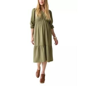 Ingrid & Isabel The Sweet Escape Maternity Midi Dress Olive Green Sz XL